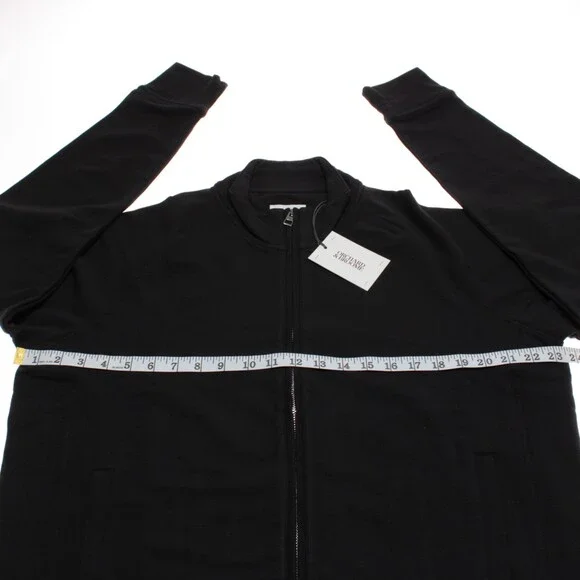 Orchard & Broome NWT Hester Full Zip Sweatshirt Size L Solid Black Cotton Blend